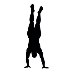 Fototapeta premium A bodybuilder man doing workout on the ground vector silhouette, white background