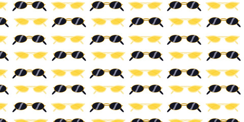 Seamless pattern sunglasses small lens forms on a white background