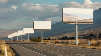 white billboard on highway