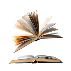 Blank open book on transparent background