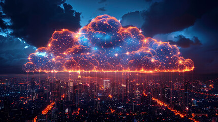 5G wireless network, high speed internet, cloud computing or connect diagram technology, Data storage
