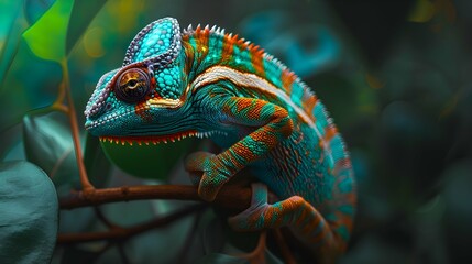 Fototapeta premium a cinematic and Dramatic portrait image for Chameleon