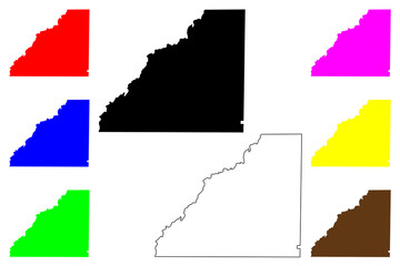 Mitchell County, Georgia (U.S. county, United States of America,USA, U.S., US) map vector illustration, scribble sketch Mitchell map