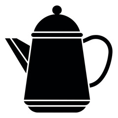 kettle icon vector illustration black color silhouette