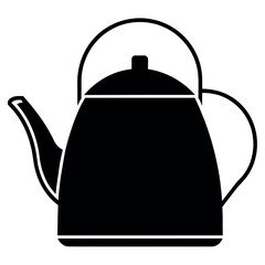 Fototapeta premium kettle icon vector illustration black color silhouette