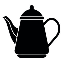 kettle icon vector illustration black color silhouette