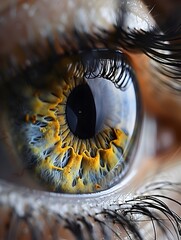 Fototapeta premium German Scientists Intense Focus A Closeup Study of Inquisitive Eyes and Methodical Research