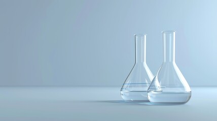  Lab Erlenmeyer flask 3D. Laboratory equipment background 