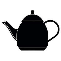 kettle icon vector illustration black color silhouette