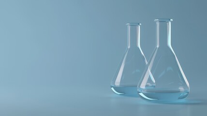  Lab Erlenmeyer flask 3D. Laboratory equipment background

