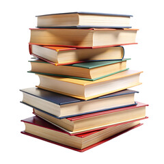 Books stacked isolated on transparent background