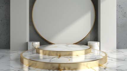 A lavish display of marble enhanced by striking golden accents