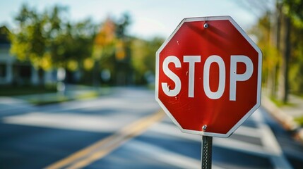 A stop sign on a school zone road
