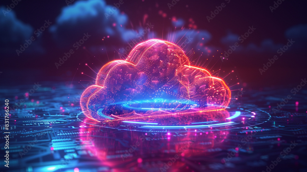 Poster wireless network, high-speed internet, cloud computing, or connect diagram technology data storage.