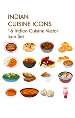 Indian cuisine logo vector icon set 