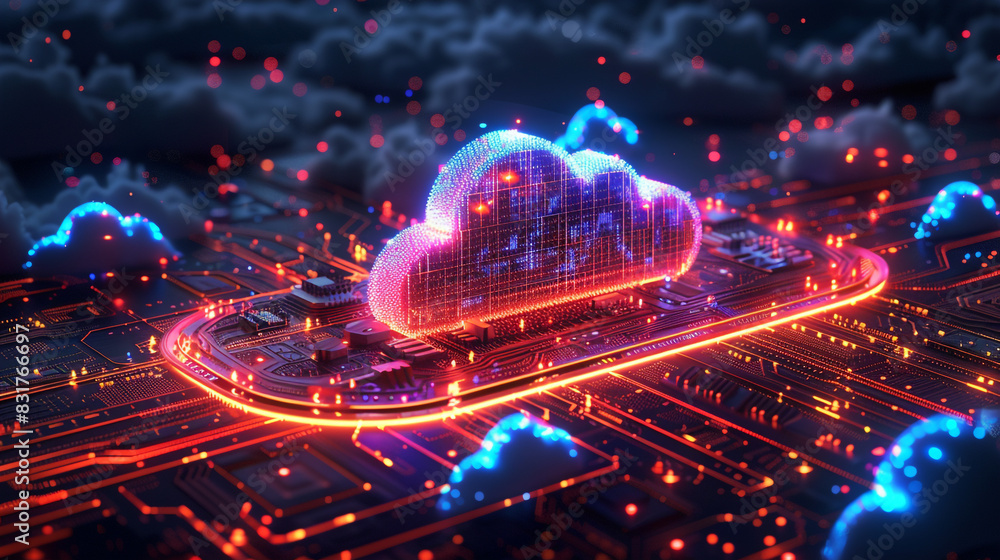 Aufkleber wireless network, high-speed internet, cloud computing, or connect diagram technology data storage.