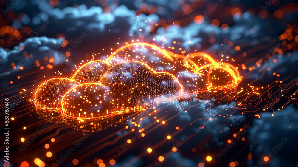 Aufkleber wireless network, high-speed internet, cloud computing, or connect diagram technology data storage.