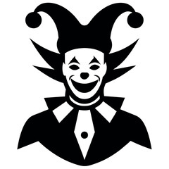 Vintage clown joker design vector silhouette