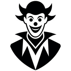 Vintage clown joker design vector silhouette