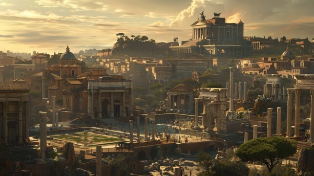 The Roman Forum, once the heart of ancient Rome, is a sprawling archaeological site filled with temples, basilicas,