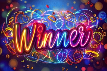 winner banner for lottery game jackpot prize by generative ai