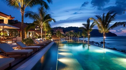Fototapeta premium Luxurious Hotels: Escape to luxurious hotels that offer unparalleled comfort and service, nestled in some of the world's most desirable locations.