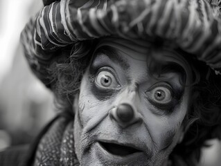 Obraz premium Mischievous Eye A Street Performers Entrancing Gaze
