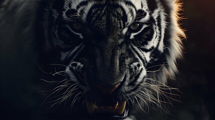 a cinematic and Dramatic portrait image for tiger