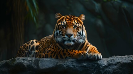 a cinematic and Dramatic portrait image for tiger