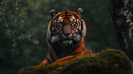 a cinematic and Dramatic portrait image for tiger