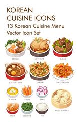 Korean cuisine logo vector icon set