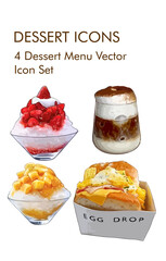 Dessert menu logo vector icon set 