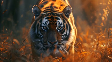a cinematic and Dramatic portrait image for tiger
