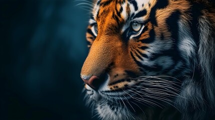 a cinematic and Dramatic portrait image for tiger