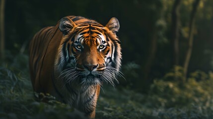 a cinematic and Dramatic portrait image for tiger