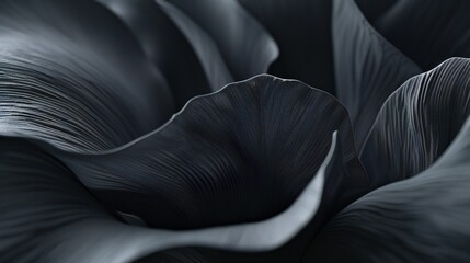 Charcoal Petal Cascade: Wallpaper exhibits tulip petals cascading on charcoal, with a stunning effect adding depth.