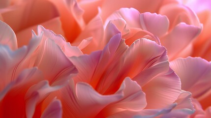 Elegant Petal Ripples: Silky tulip petals create elegant ripples, enhanced by a soft creamy blush effect.