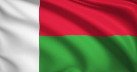 flag of Madagascar. Madagascar flag background. 4k 60FPS