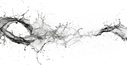 水の飛沫、背景透過
