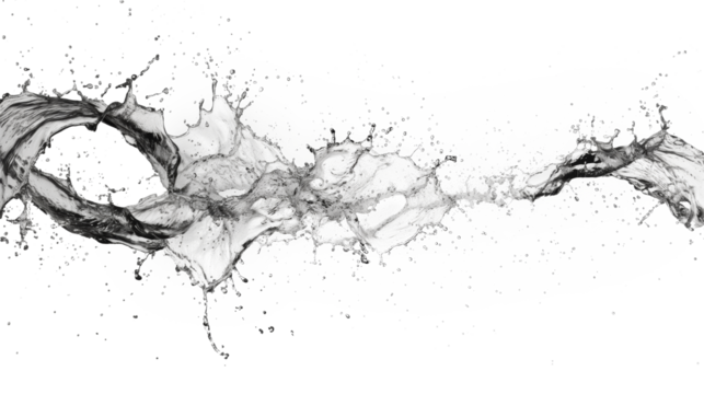 水の飛沫、背景透過
