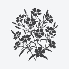 Print Ethereal Symphony, Majestic Silhouette of Creeping Phlox Blossoms