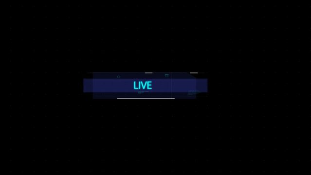 Live now Lower third animation of media person or tv news title, news studio animation of call out box
