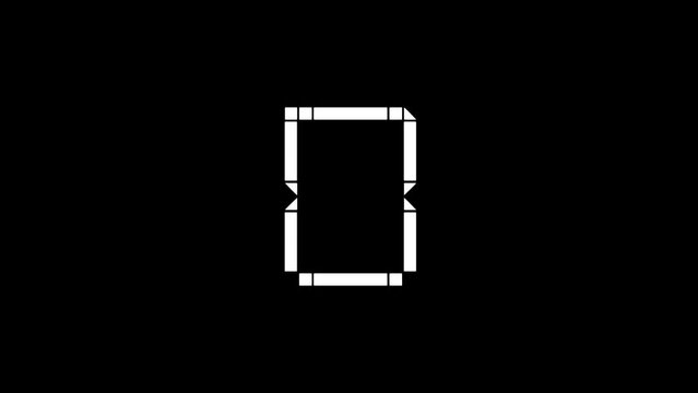 0 Seven-segment digital animation of numbers on a black background, suitable for concepts of time, technology