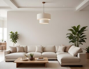 Frame mockup, ISO A paper size. Living room poster mockup. Modern interior design. Living room Interior mockup with house background. 3D render