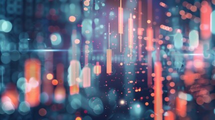 Fototapeta premium The power of AI in fintech is on full display as neural networks seamlessly merge with traditional financial graphs and symbols.