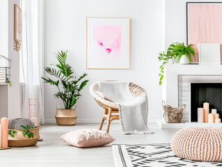 Modern minimalist living room spaces with Scandinavian decor