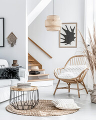 Modern minimalist living room spaces with Scandinavian decor