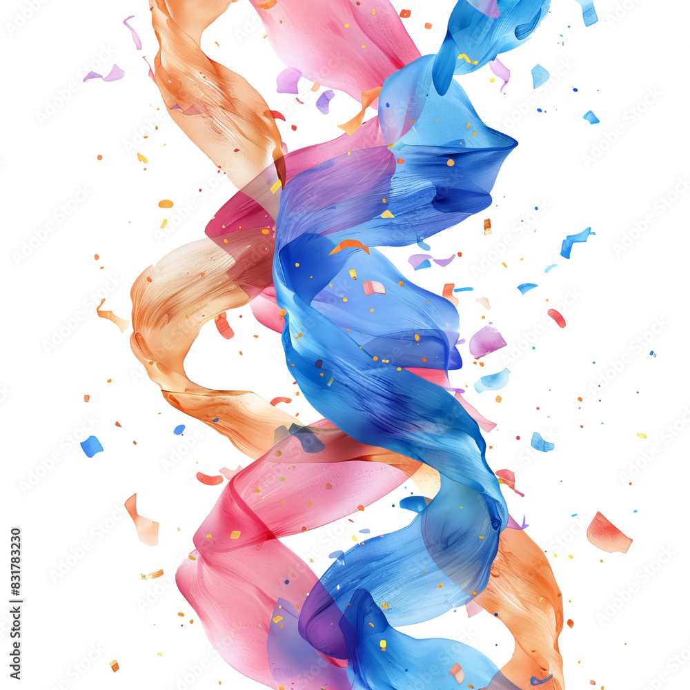 Aufkleber vibrant abstract background featuring a dynamic swirl of colorful ribbons and confetti. perfect for 