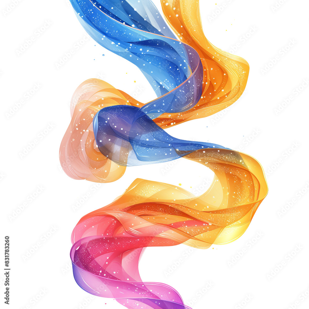 Aufkleber vibrant abstract ribbon with a mixture of blue, orange, and pink colors, creating a dynamic and colo