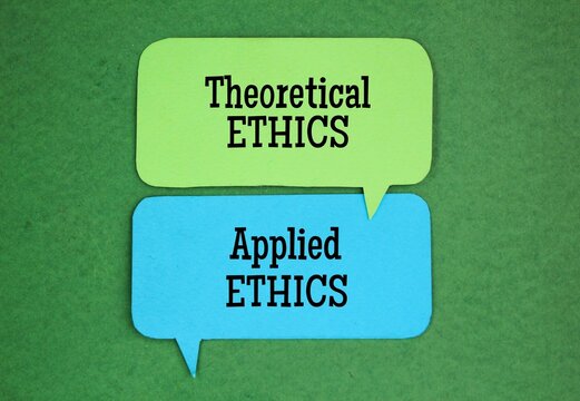two paper boxes with the words Theoretical ethics and applied ethics